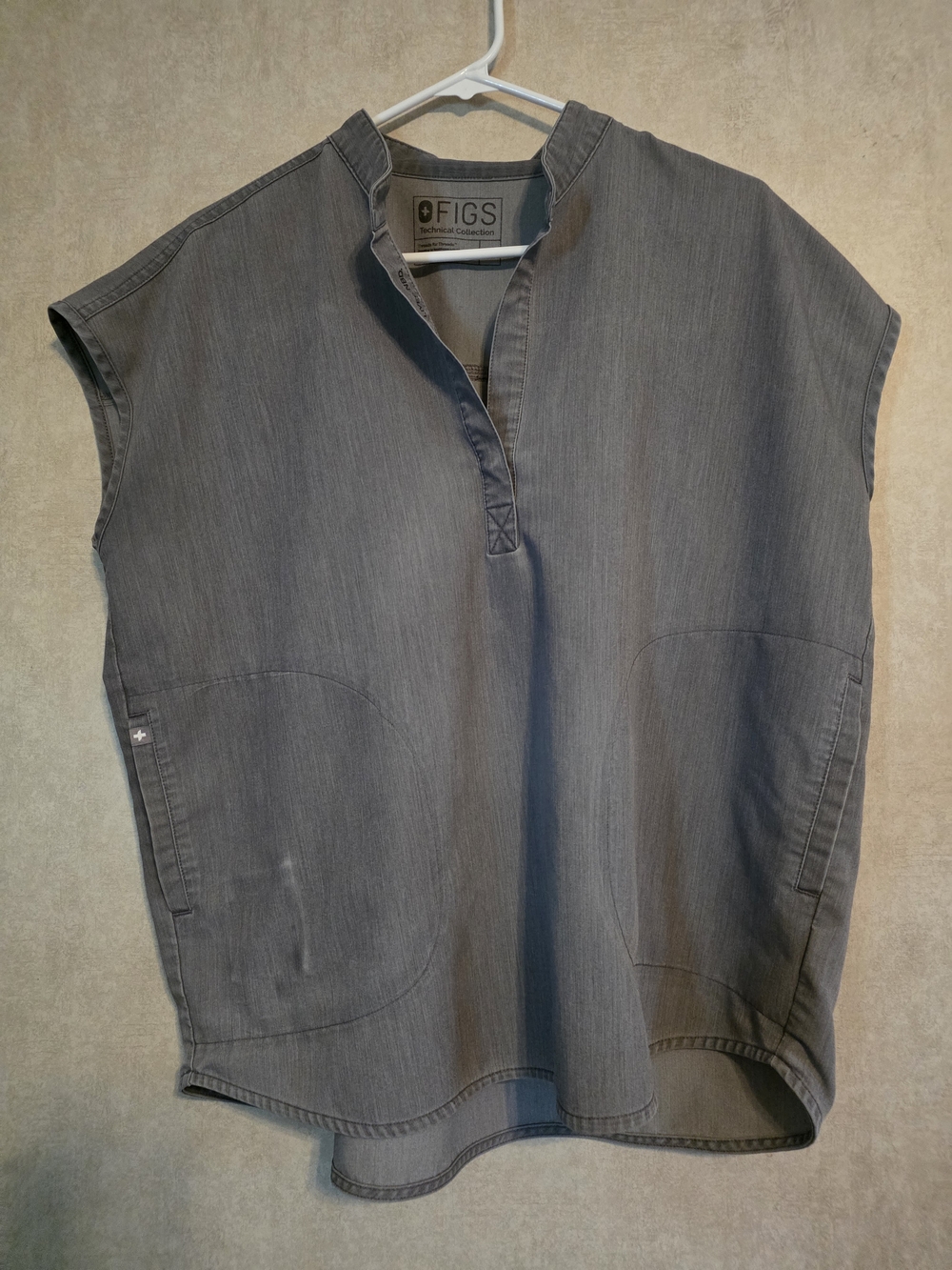 FIGS Steel Gray Split-Neck Scrub Tunic
